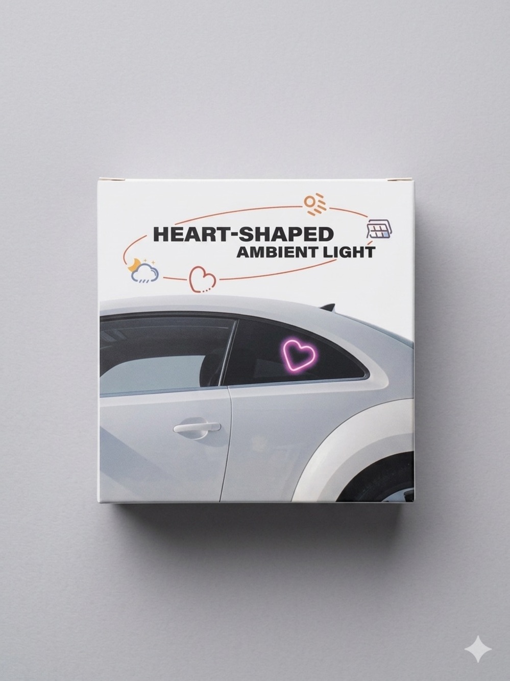 Heart-Shaped Ambient Light - Pink Neon Car Accent